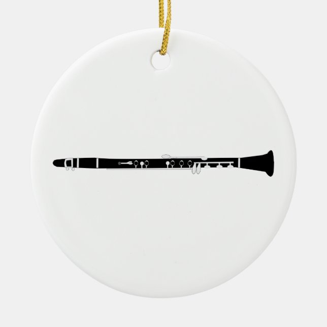 Clarinet Ceramic Ornament (Front)