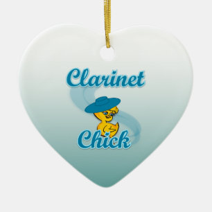 Clarinet Chick #3 Ceramic Ornament