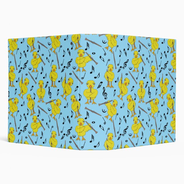 Clarinet Chick Clarinets Music Notes 3 Ring Binder (Background)