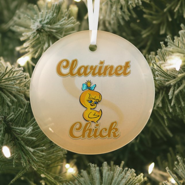 Clarinet Chick Glass Ornament (Insitu)