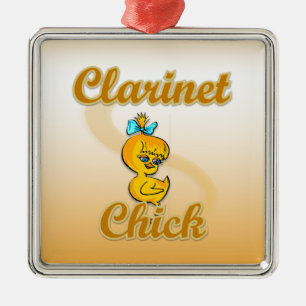 Clarinet Chick Metal Ornament
