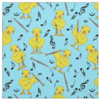 Clarinet Chick Music Notes Fabric