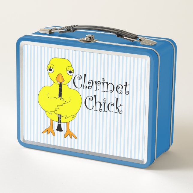 Clarinet Chick Text Metal Lunch Box (Front)