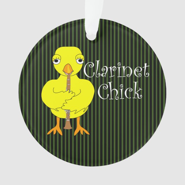 Clarinet Chick Text Ornament (Front)