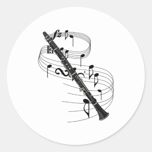 Clarinet Classic Round Sticker