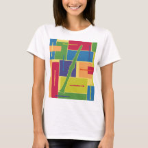 Clarinet Colorblocks Ladies T-shirt