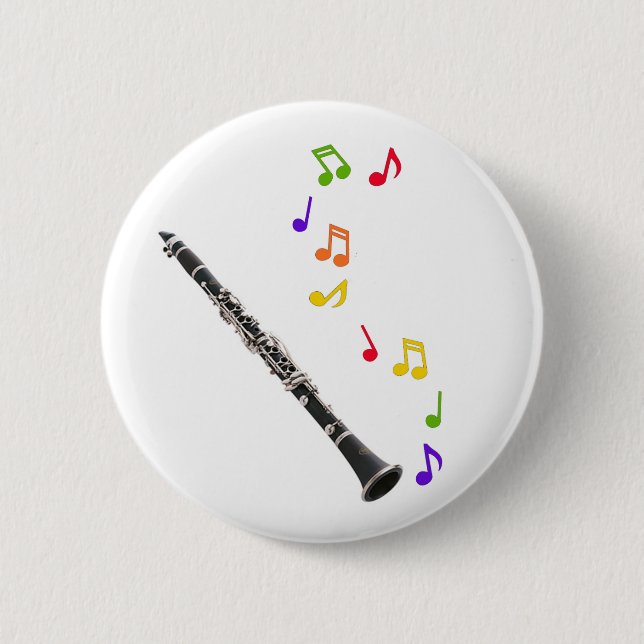 Clarinet Colorful Music Button (Front)