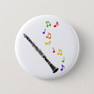 Clarinet Colorful Music Button