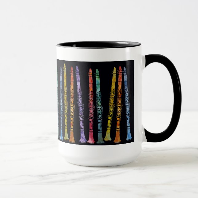 Clarinet Crayons on Black Mug (Right)
