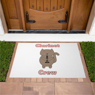 Clarinet Crew Cat Funny Doormat