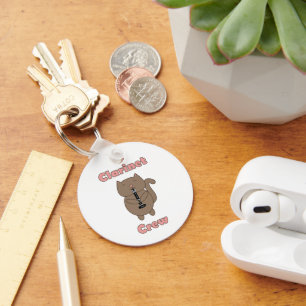 Clarinet Crew Cat Funny Keychain