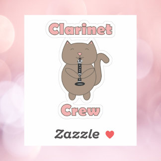Clarinet Crew Cat Funny Sticker