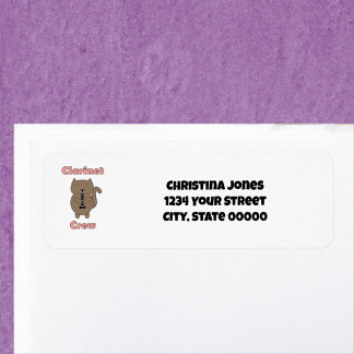 Clarinet Crew Cat Return Address Label Personalize