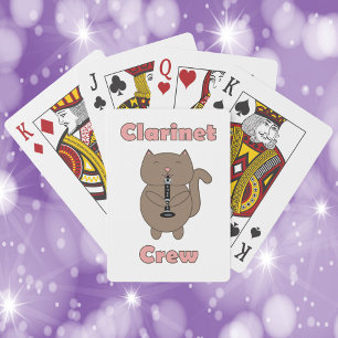 Clarinet Crew Funny Cat Poker Cards