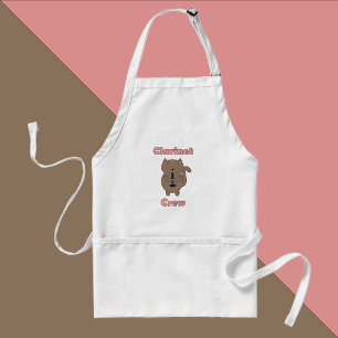 Clarinet Crew Pink Cat Brown Adult Apron
