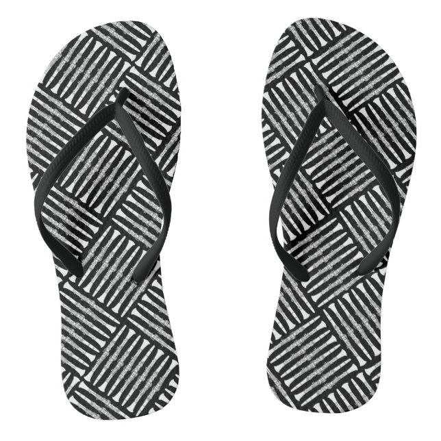 Clarinet Crosshatch Pattern Flip Flops (Footbed)