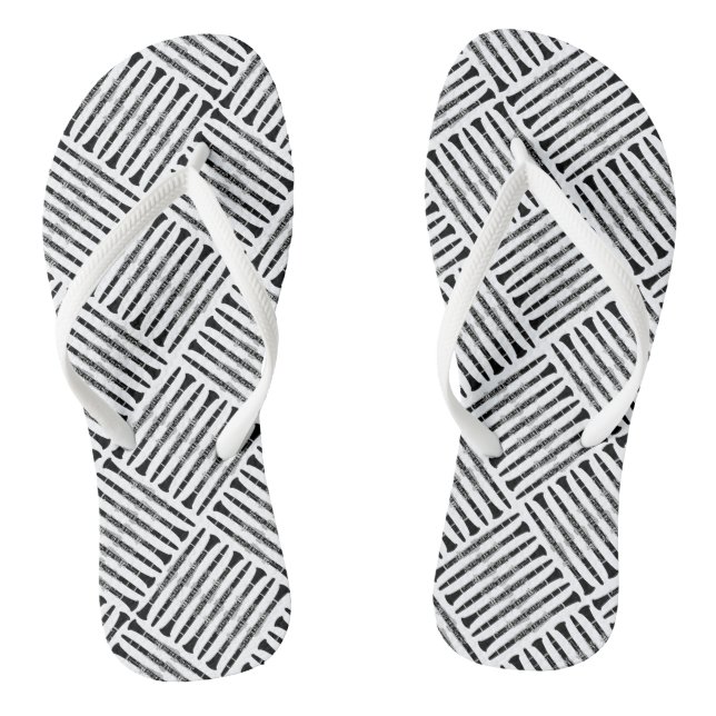 Clarinet Crosshatch Pattern Flip Flops (Footbed)
