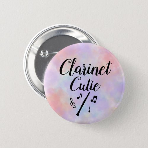 Clarinet Cutie Watercolor Music Button