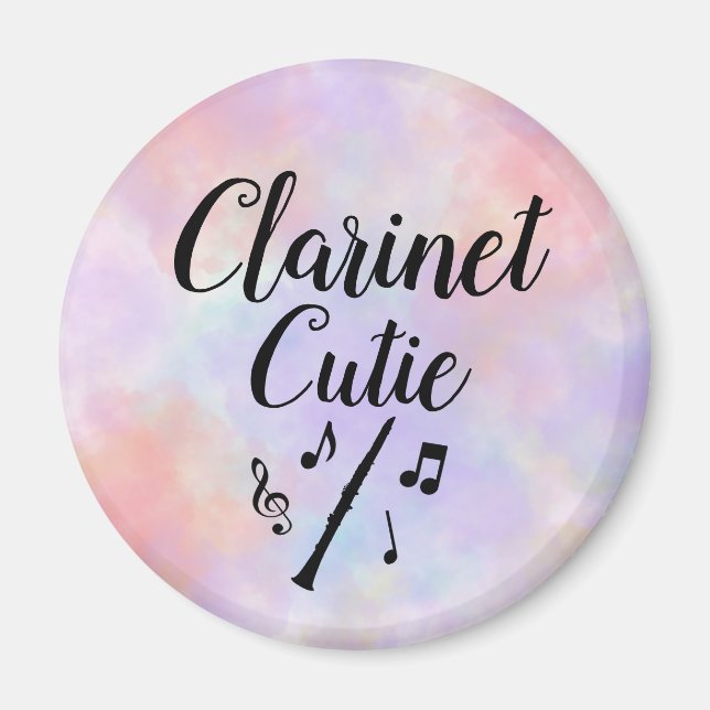 Clarinet Cutie Watercolor Music Magnet (Front)