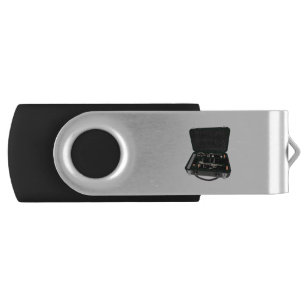Clarinet Disassembled Inside a Suitcase Flash Drive
