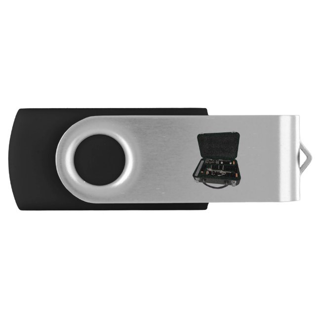 Clarinet Disassembled Inside a Suitcase Flash Drive (Front)