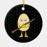 Clarinet Egghead Ceramic Ornament