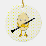 Clarinet Egghead Ceramic Ornament