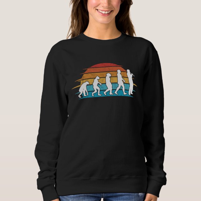 Clarinet Evolution Retro Clarinetist Vintage  1 Sweatshirt (Front)