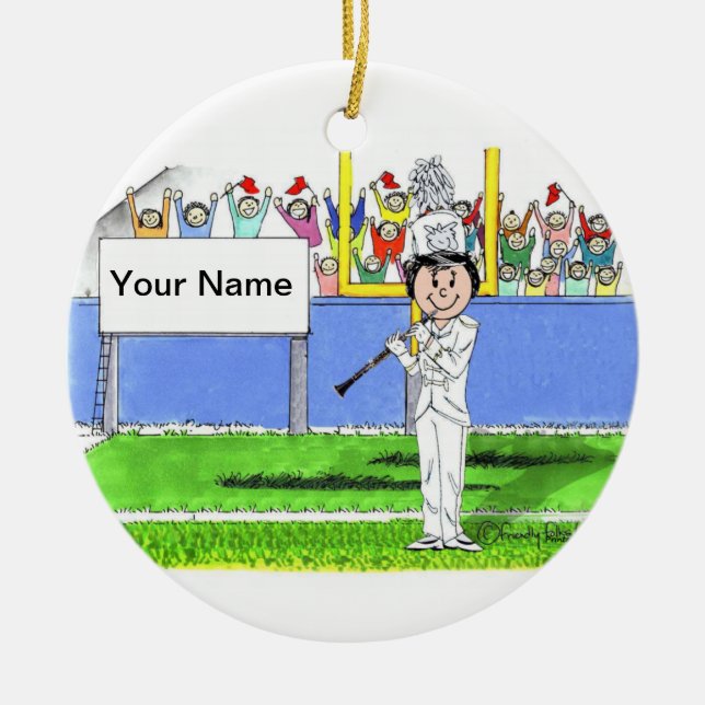 Clarinet - Female Ceramic Ornament (Front)