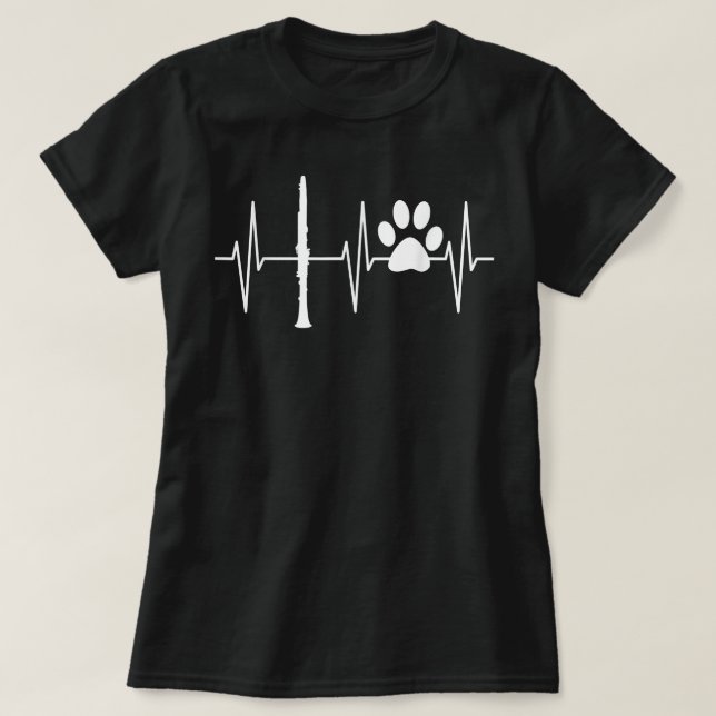 Clarinet Funny Dog Lover Clarinetist Clarinet Play T-Shirt (Design Front)