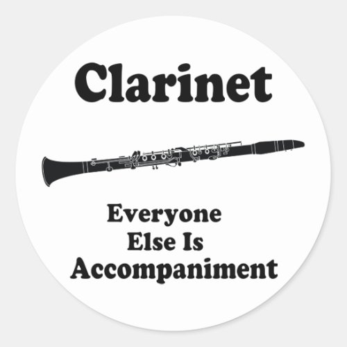 Clarinet Gift Classic Round Sticker