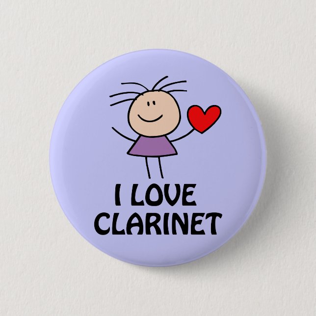 Clarinet Girl Pinback Button (Front)