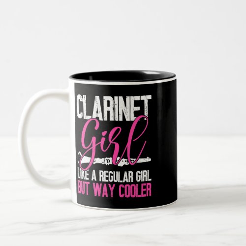 Clarinet Girl Vacation Funny Gifts for Clarinetist Two_Tone Coffee Mug