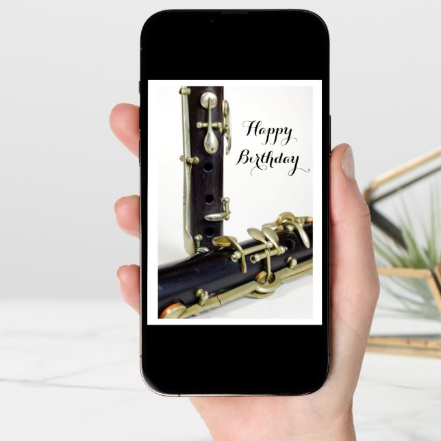 Clarinet Happy Birthday card (Front Digital)