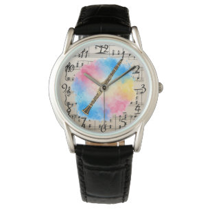 Clarinet Harmony: Colorful Watercolors Watch