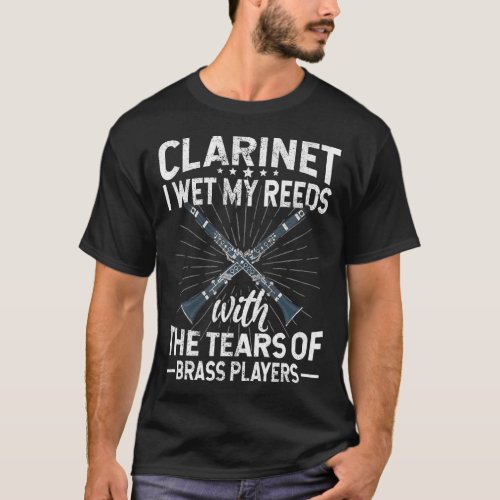 Clarinet i wet my reed marching band music T_Shirt