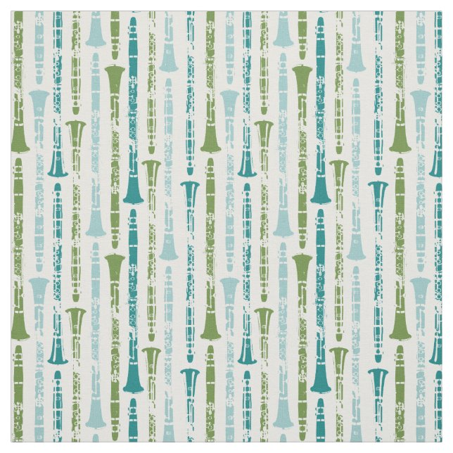 Clarinet Instrument Musician Band Orchestra Craft Fabric (Swatch)