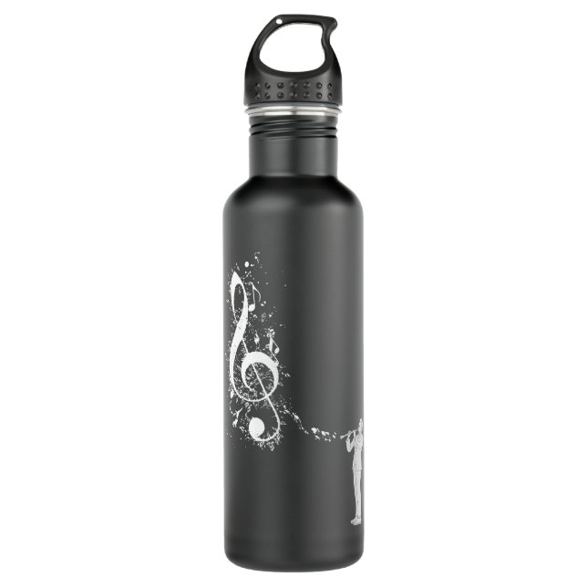 Clarinet Instrument Player Musical Note Clarinetis Stainless Steel Water Bottle (Front)