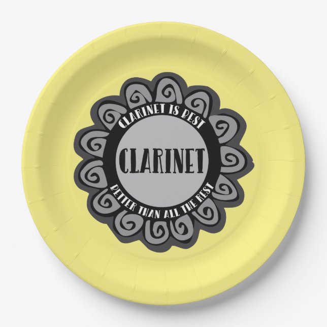Clarinet is Best Paper Plates (Front)