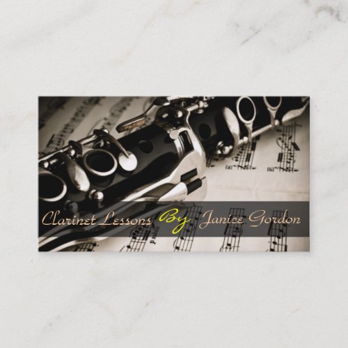 clarinet Lessons Instrument Music Instructor Business Card