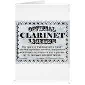 Clarinet License (Front)