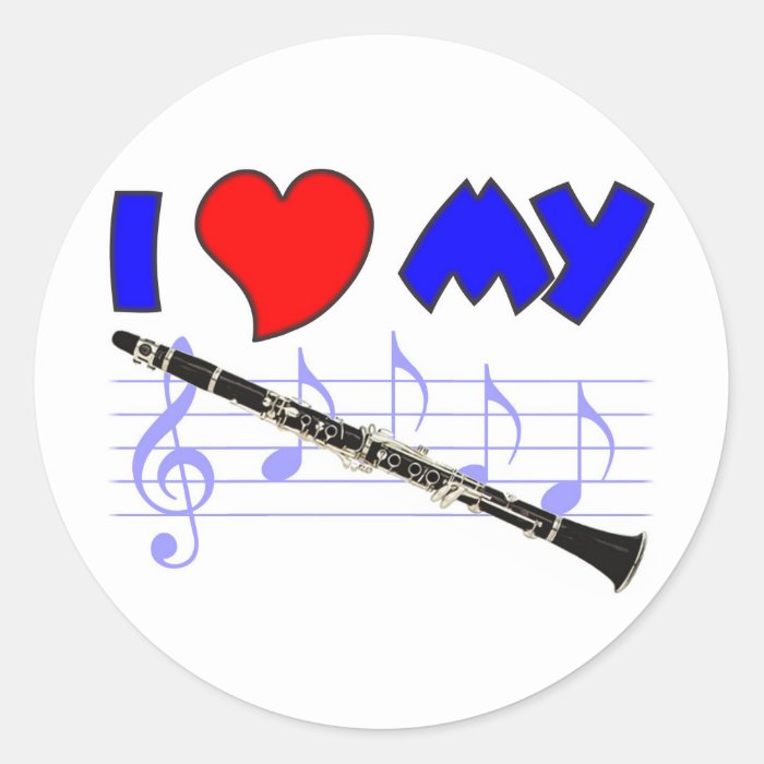 Clarinet Love Round Stickers