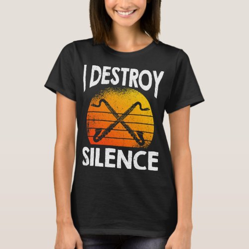Clarinet Lover Bass Clarinet I Destroy Silence Bas T_Shirt