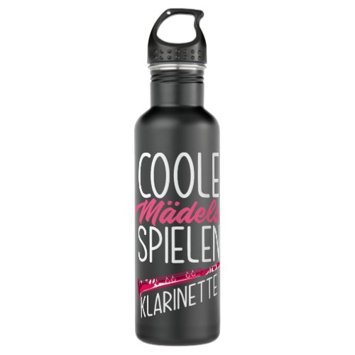 Clarinet Lover Cool Girls Play Clarinet Funny Clar Stainless Steel Water Bottle