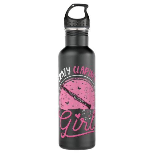 Clarinet Lover Crazy Clarinet Girl Clarinetist 2 Stainless Steel Water Bottle