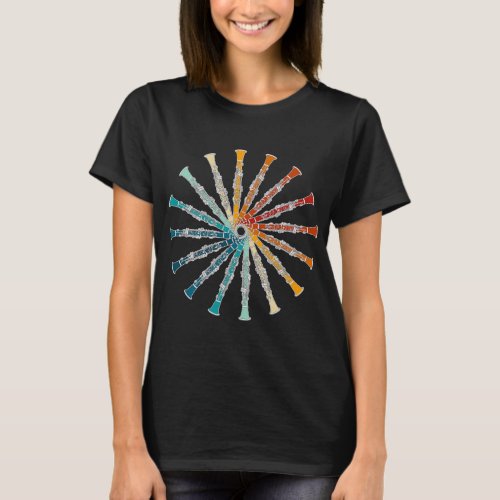 Clarinet Lover Funny Clarinet Retro Rainbow Bassoo T_Shirt