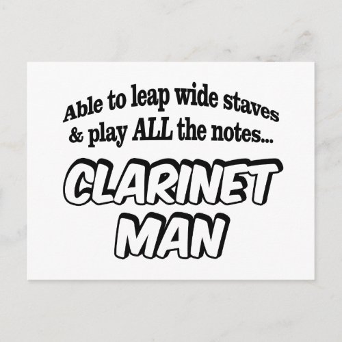 Clarinet Man _ Music Superhero Postcard