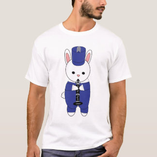 Clarinet Marching Band Bunny Rabbit Blue White T-Shirt