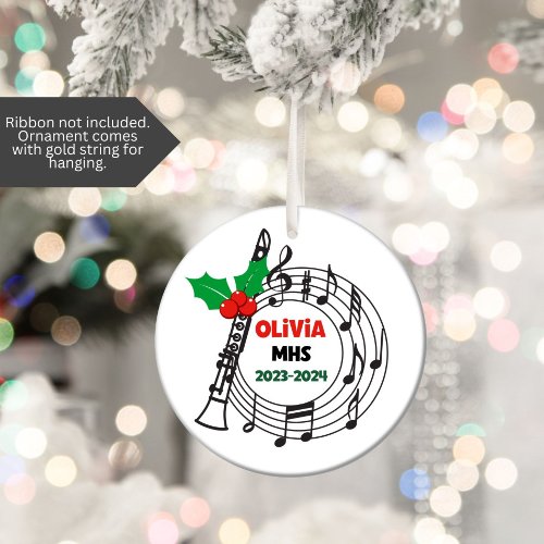 Clarinet Marching Band Christmas Ornament