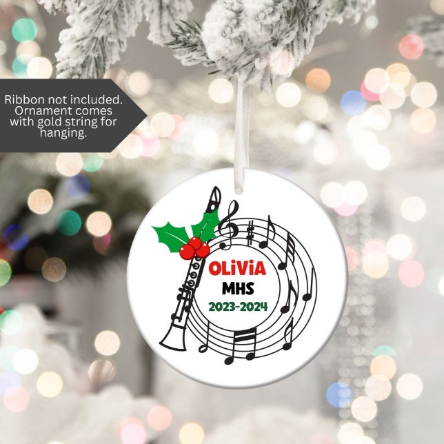 Clarinet Marching Band Christmas Ornament (Christmas ornament for a marching band member that plays clarinet)